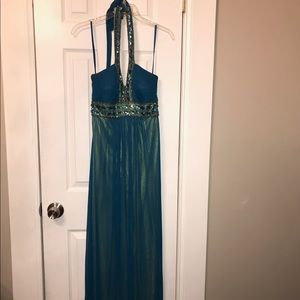 Gorgeous halter style formal gown.